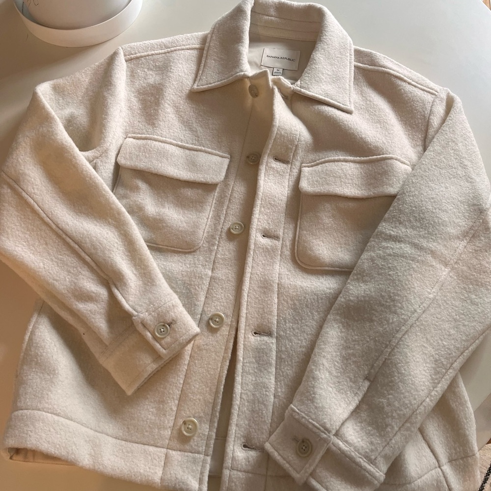 Banana Republic Boiled Wool-Blend Shirt Jacket. NWOT